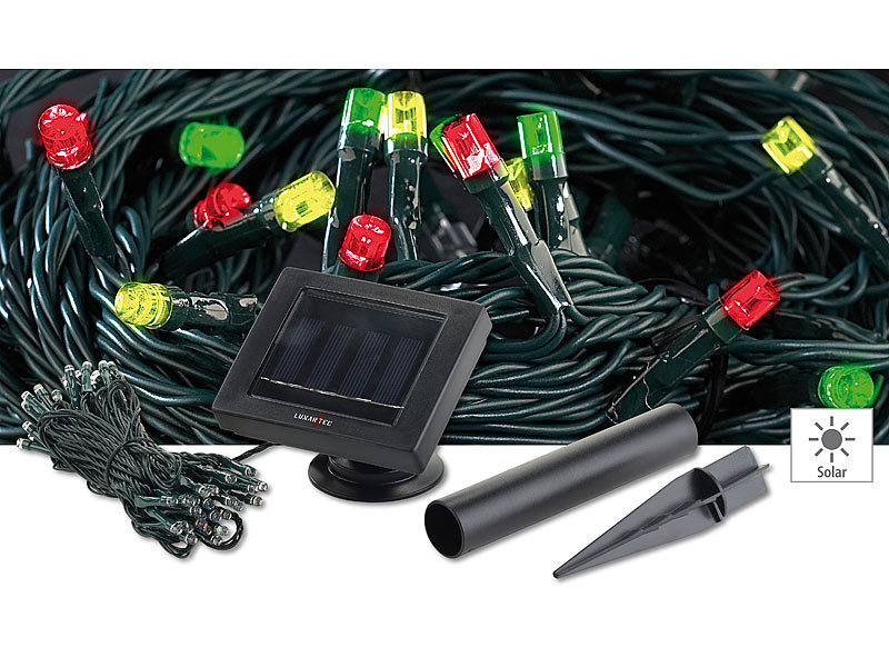 ; LED-Solar-Lichterketten (warmweiß), LED-Lichterketten für innen und außen LED-Solar-Lichterketten (warmweiß), LED-Lichterketten für innen und außen 