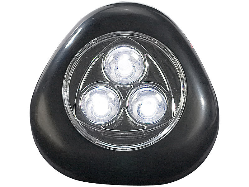 Lunartec "Stick & Push" Light mit 3 weißen LEDs (schwarz); LED Steckdosen-Nachtlicht, LED Lichtleiste mit Bewegungsmelder LED Steckdosen-Nachtlicht, LED Lichtleiste mit Bewegungsmelder LED Steckdosen-Nachtlicht, LED Lichtleiste mit Bewegungsmelder 
