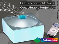 3in1-Hologramm-Uhr mit Farbwechsel & Naturklängen (refurbished); LED Funk Wanduhren 