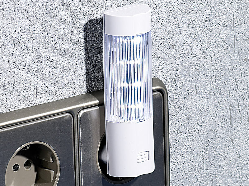 Lunartec Stromsparendes LED-Nachtlicht für Steckdose; LED Batterie Leuchten LED Batterie Leuchten LED Batterie Leuchten 