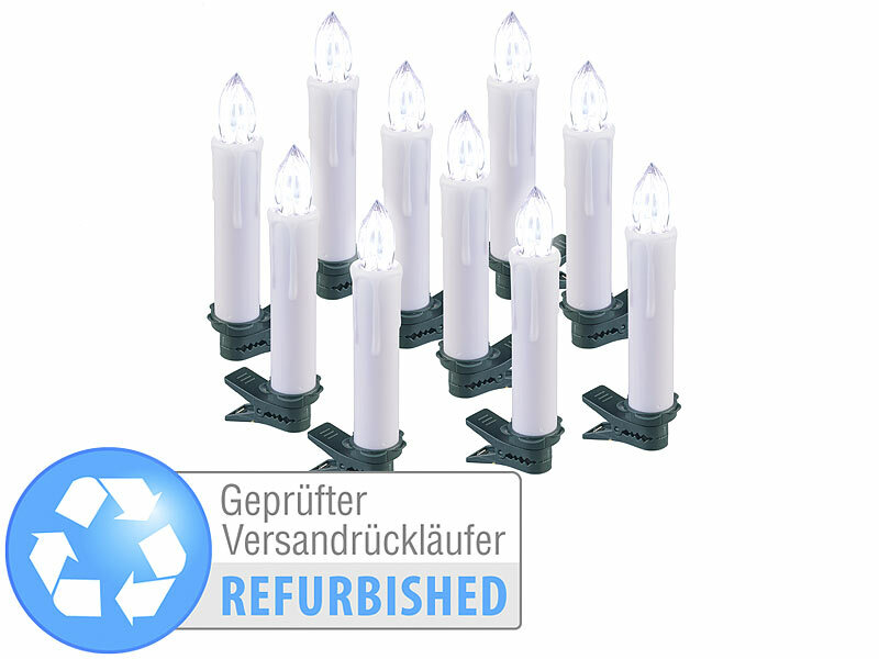 ; Kabellose, dimmbare LED-Weihnachtsbaumkerzen mit Fernbedienung und Timer 