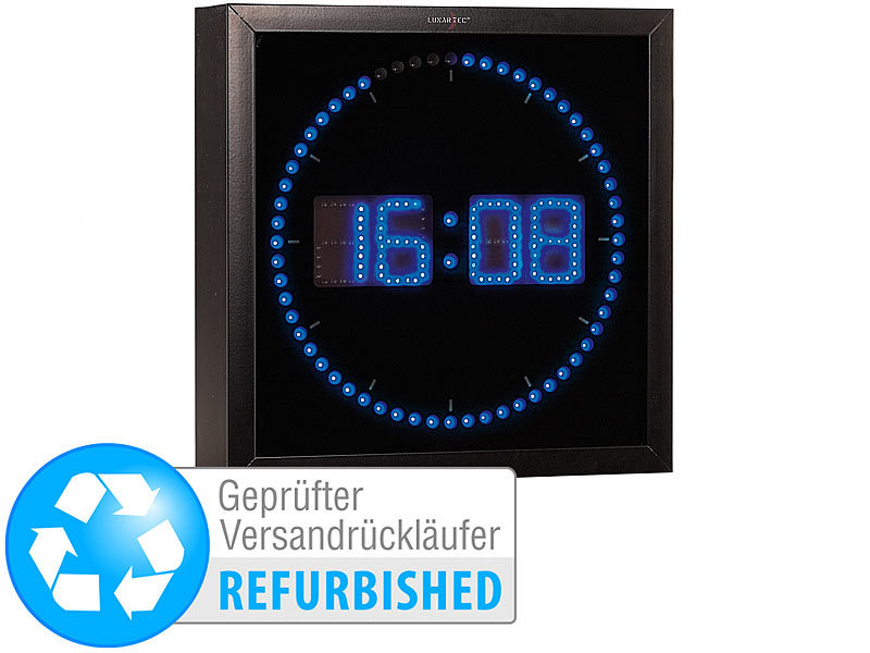 ; LED-Funk-Wanduhren mit Temperaturanzeigen 