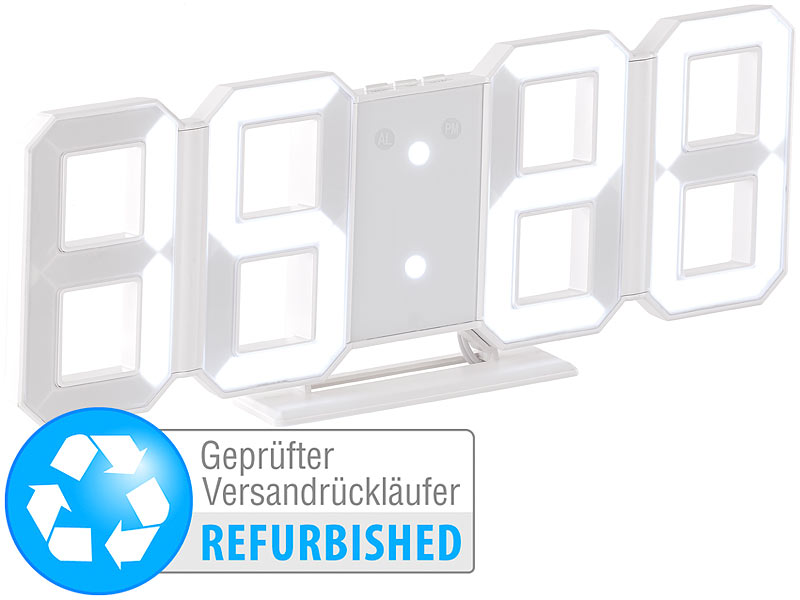 ; LED-Funk-Wanduhren mit Temperaturanzeigen 