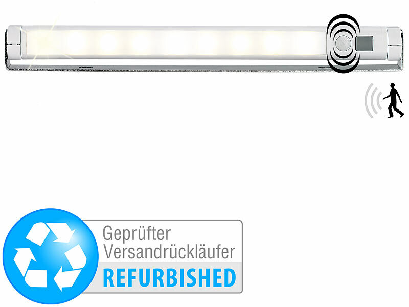 ; LED-Batterieleuchten mit Bewegungsmelder, Akku-LED-Lichtleisten mit Bewegungssensoren LED-Batterieleuchten mit Bewegungsmelder, Akku-LED-Lichtleisten mit Bewegungssensoren 