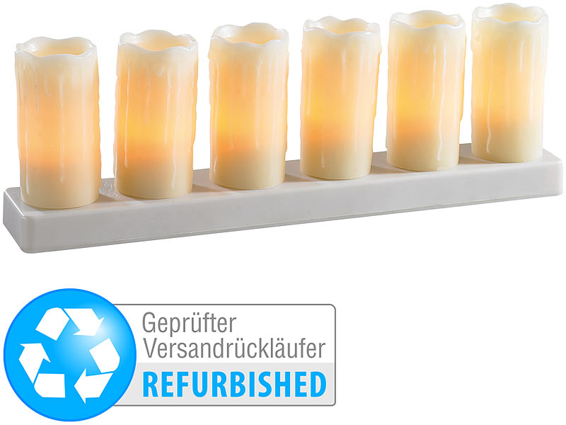 ; Deko LED-Flammen Kerzen, flackernde, aufladbare mit Netzteile Kabel Stromanschlüsse elektrische 