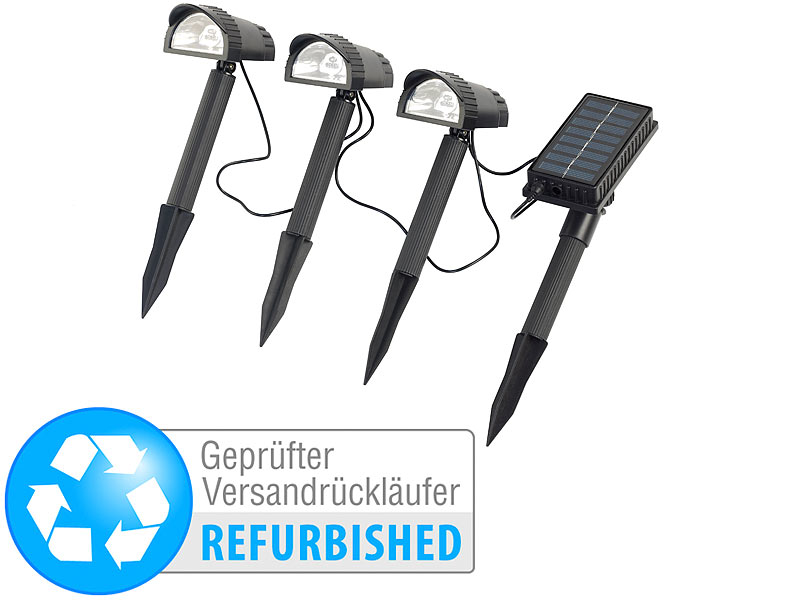 ; LED-Solar-Dachrinnenleuchten mit PIR-Sensoren & Nachtlicht-Funktion, Solar-Leuchtkugeln RGBW mit Dämmerungssensoren 