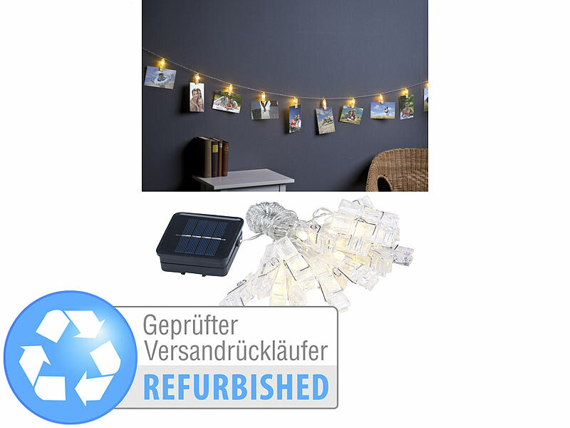 ; LED-Solar-Lichterketten (warmweiß) 