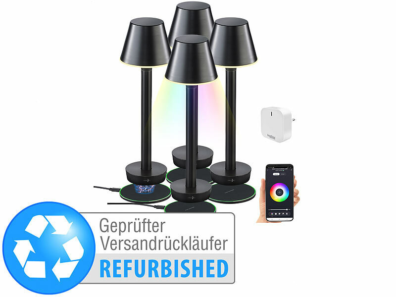 ; CCT-LED-Akku-Wandlampen mit Magnetfuss, dimmbar, rund 
