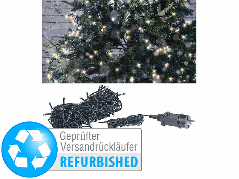 ; LED-Solar-Lichterketten (warmweiß) 