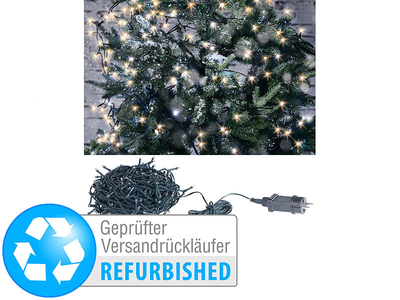 ; LED-Solar-Lichterketten (warmweiß) 