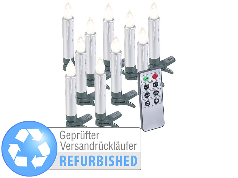 ; Kabellose LED-Weihnachtsbaumkerzen mit Fernbedienung 