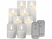 Lunartec Wachs-Kerzen, Kerze im Glas Set, Kaminkerze, LED Kerzen