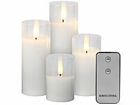 Lunartec LED Kerzen Wachs, Kerzen im Glas Sets, Kaminkerzen