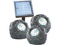 Lunartec Unterwasser-Leuchten "U-Stones Trio"mit Solarstation, 3er-Set