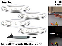 Lunartec Stick-&-Push-Light "Silver Giant" 4er-Set; LED-Batterieleuchten mit Bewegungsmelder LED-Batterieleuchten mit Bewegungsmelder LED-Batterieleuchten mit Bewegungsmelder