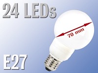 Lunartec LED-Lampe Classic, 24 LEDs, kaltweiß, E27 (230V)