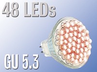Lunartec LED-Strahler, 48 LEDs, rot, GU 5.3 (12V)