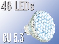 Lunartec LED-Strahler, 48 LEDs, blau, GU 5.3 (12V)