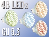 Lunartec LED-Strahler, 48 LEDs, 4-Farben Pack, GU 5.3 (12V)