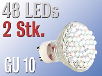 Lunartec LED-Strahler, 48 LEDs, Farbwechsler 7-farbig, GU 10 (230V) 2 St.