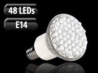 Lunartec LED-Strahler, 48 LEDs, warmweiß, E14 (230V)