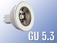 Lunartec High-Power LED-Strahler, 3W LED, warmweiß, GU 5.3 (12V)
