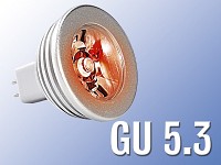 Lunartec High-Power LED-Strahler, 3W LED, rot, GU 5.3 (12V)