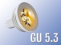 Lunartec High-Power LED-Strahler, 3W LED, orange, GU 5.3 (12V)