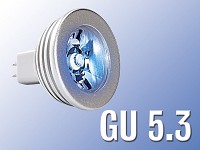 Lunartec High-Power LED-Strahler, 3W LED, blau, GU 5.3 (12V)