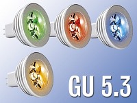 Lunartec High-Power LED-Strahler, 3W LED, 4-Farben Pack, GU 5.3 (230V)