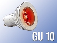 Lunartec High-Power LED-Strahler, 3W LED, rot, GU 10 (230V)