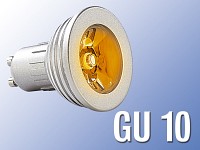 Lunartec High-Power LED-Strahler, 3W LED, orange, GU 10 (230V)