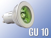 Lunartec High-Power LED-Strahler, 3W LED, grün, GU 10 (230V)