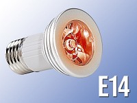 Lunartec High-Power LED-Strahler, 3W LED, rot, E14 (230V)