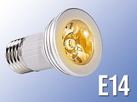 Lunartec High-Power LED-Strahler, 3W LED, orange, E14 (230V)