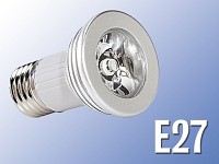 Lunartec High-Power LED-Strahler, 3W LED, warmweiß, E27 (230V)