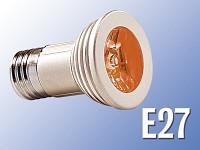 Lunartec High-Power LED-Strahler, 3W LED, rot, E27 (230V)