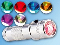 Lunartec Multicolor-Taschenlampe mit ultrahellem 3 Watt LED-Spot