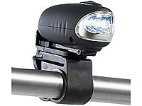 Lunartec Outdoor Dynamo-Taschenlampe mit Halterung, 0,1 W, 6 lm; LED-Taschenlampen, LED-Sturmlampen 