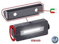 Lunartec Schwenkbare Arbeitsleuchte mit COB-LED, 3 W, 100 lm, Magnet, IPX4; LED-Batterieleuchten mit Bewegungsmelder LED-Batterieleuchten mit Bewegungsmelder LED-Batterieleuchten mit Bewegungsmelder 