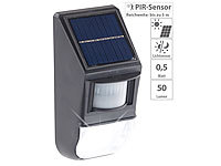 Lunartec LED-Solar-Wandleuchte, Dämmerungs & PIR-Bewegungssensor, 50 lm, 0,5 W