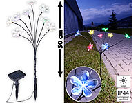 Lunartec Solar-LED-Lichterstrauch mit 8 Blüten und Erdspieß, multicolor, 50 cm