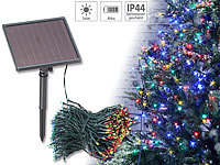 Lunartec 4-farbige Solar-LED-Lichterkette mit 500 LEDs und Timer, IP44, 50 m; LED-Solar-Lichterketten (warmweiß), LED-Lichterketten für innen und außen LED-Solar-Lichterketten (warmweiß), LED-Lichterketten für innen und außen LED-Solar-Lichterketten (warmweiß), LED-Lichterketten für innen und außen 