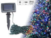 Lunartec 4-farbige Solar-LED-Lichterkette mit 200 LEDs und Timer, IP44, 20 m; LED-Solar-Lichterketten (warmweiß), LED-Lichterketten für innen und außen LED-Solar-Lichterketten (warmweiß), LED-Lichterketten für innen und außen 