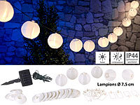Lunartec Solar-LED-Lichterkette, warmweiß, mit 20 weißen Lampions, 3,8 m, IP44; LED-Lichterketten für innen und außen, LED-Solar-Lichterketten (warmweiß) LED-Lichterketten für innen und außen, LED-Solar-Lichterketten (warmweiß) LED-Lichterketten für innen und außen, LED-Solar-Lichterketten (warmweiß)