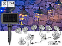 Lunartec Solar-LED-Lichterkette mit 10 Metall-Laternen, warmweiß, IP44, 1,6 m; LED-Lichterketten für innen und außen LED-Lichterketten für innen und außen LED-Lichterketten für innen und außen 