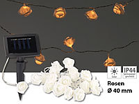 Lunartec Solar-LED-Lichterkette mit 20 weißen Rosen, warmweiß, IP44, 2 m; LED-Lichterketten für innen und außen LED-Lichterketten für innen und außen 