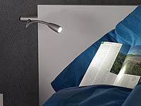 Lunartec Ultrahelle LED-Leuchte mit Metall-Schwanenhals für Bettbefestigung; Stehlampen 