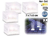 Lunartec 4er-Set Solar-LED-Glasbausteine mit Lichtsensor, klein, 7 x 7 cm; LED-Solar-Wegeleuchten LED-Solar-Wegeleuchten LED-Solar-Wegeleuchten LED-Solar-Wegeleuchten LED-Solar-Wegeleuchten