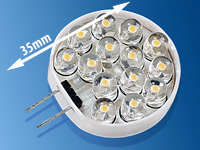Lunartec LED-Stiftsockellampe mit 14 LEDs, Sockel G4 (12V), kaltweiß, vertikal